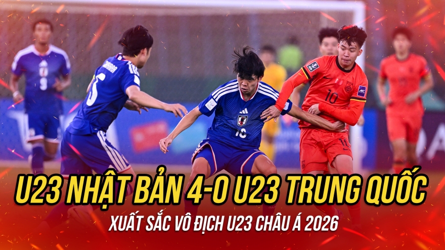 U23 Nhật Bản vô địch U23 châu Á 2026 sau khi thắng 4-0 U23 Trung Quốc